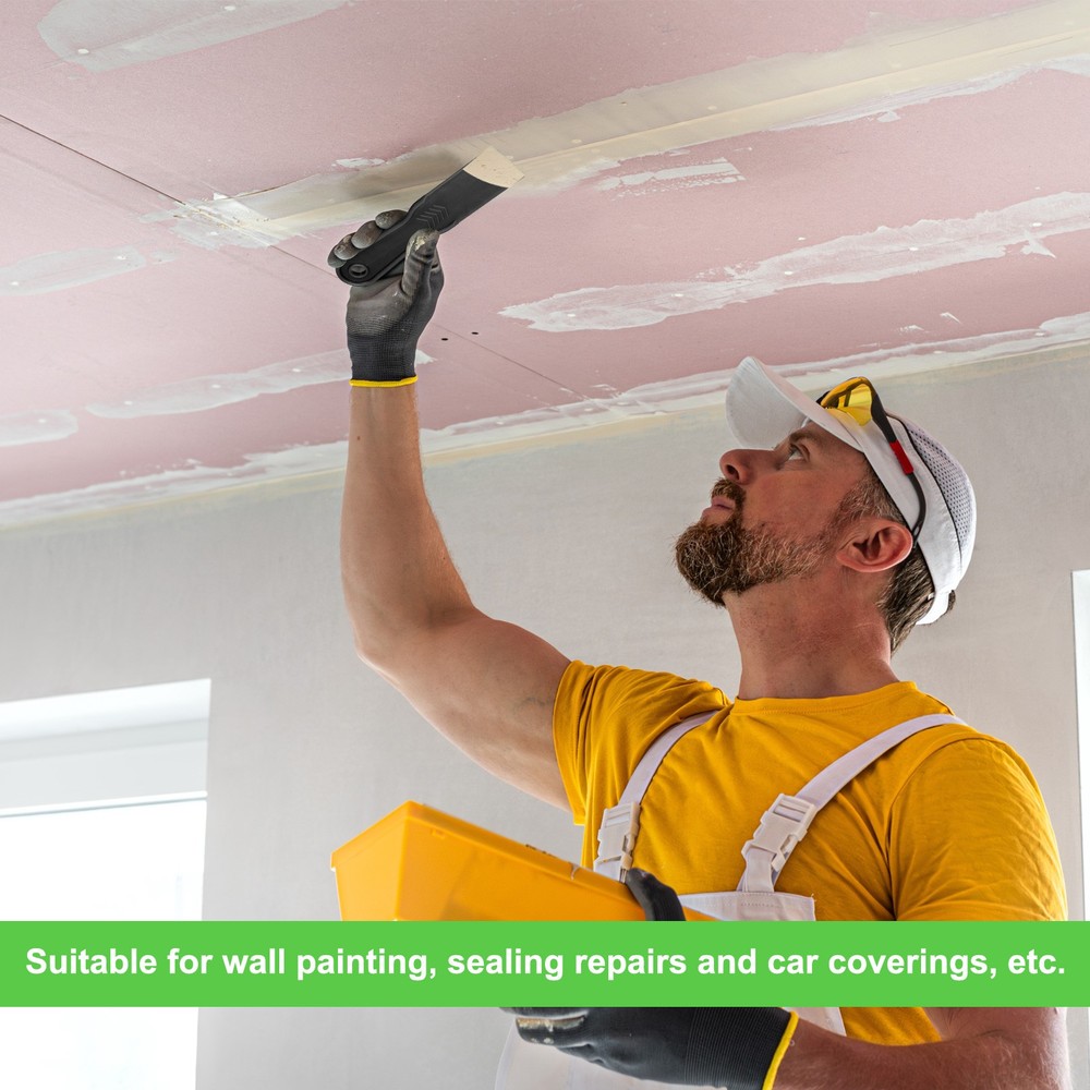 4pcs Putty Scraper 1.5" Plastic Flexible Putty Knives, Black