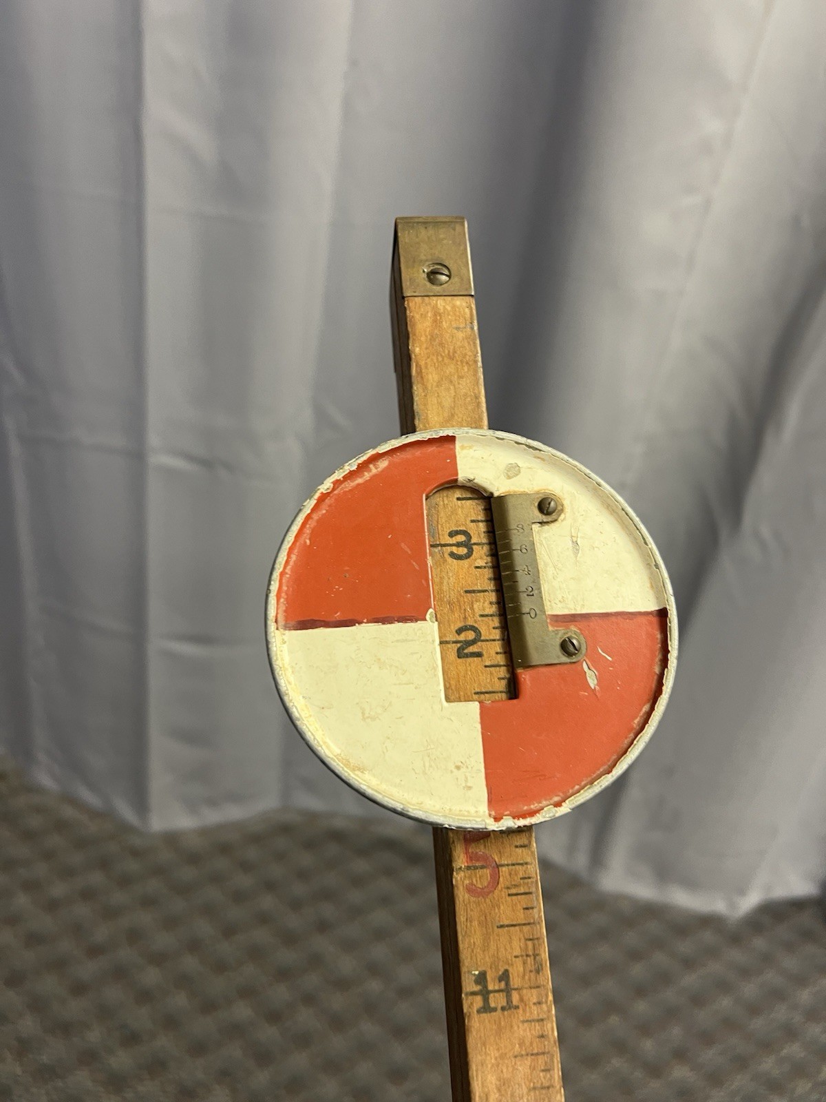 Vintage 10 Ft WOOD MEASURING STICK grade rod rule surveying story pole wall art