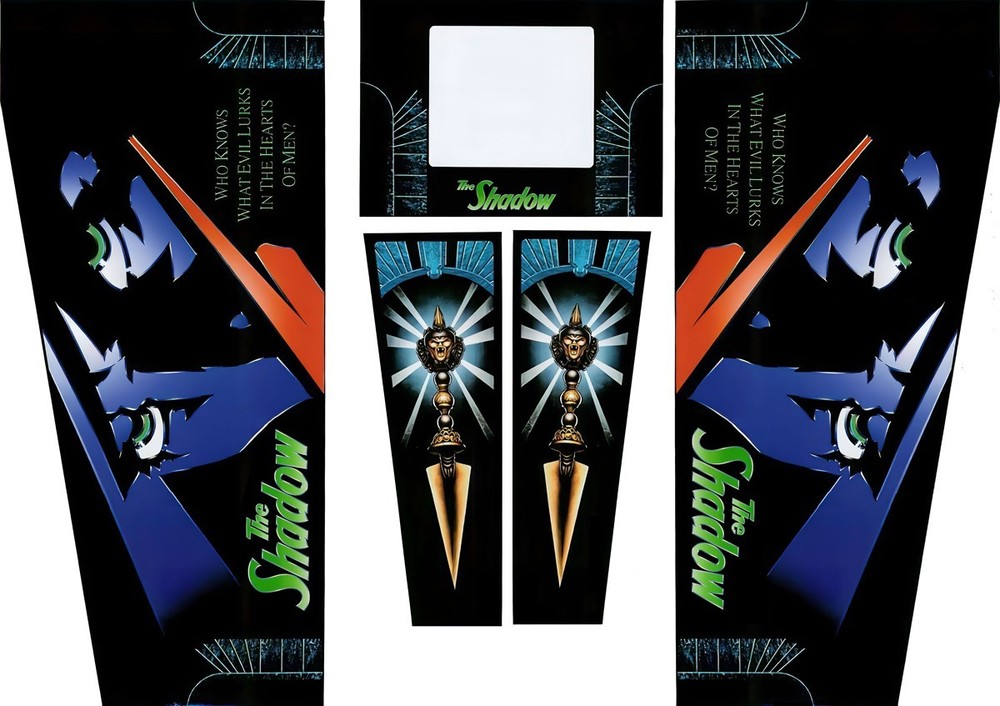 The Shadow  Pinball Machine CABINET Decal Set