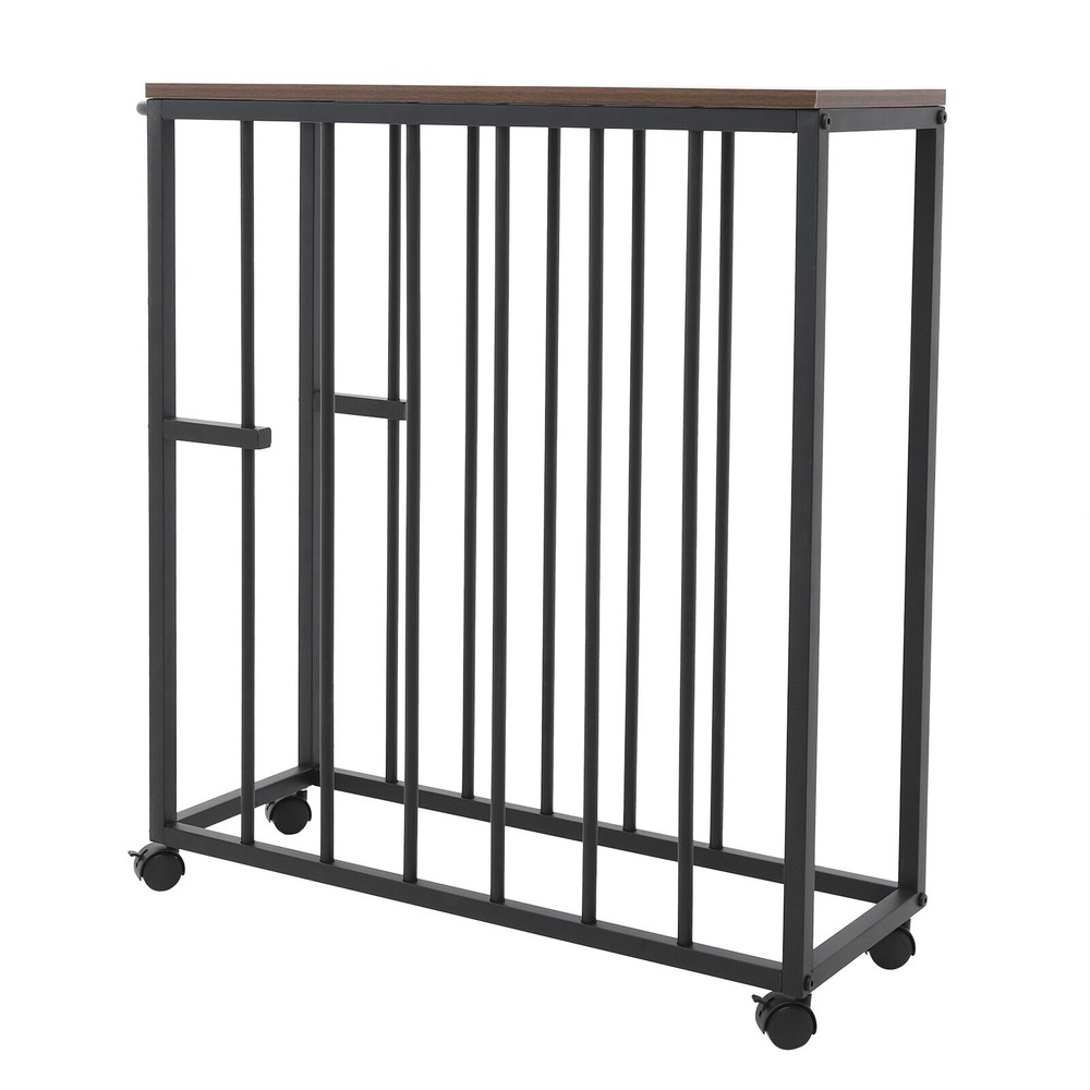 Black Painting Drying Rack with Storage, 4 Wheels for Easy Mobility