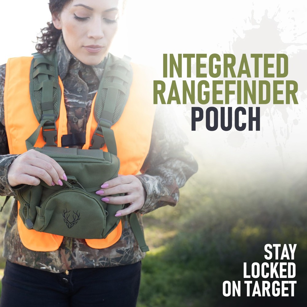 Binocular Harness Chest Pack - Lightweight Bino Harness with Rangefinder Pouch