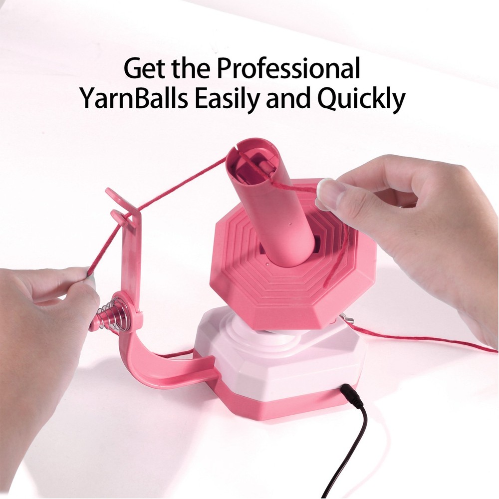 USB Automatic Bobbin Winder Yarn Thread Wool Winding Machine for Sewing (Pink)