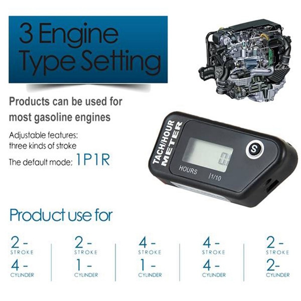 Motorcycle Speed Hour Meter Inductive LCD Digital Accumulative Hour Meter5008