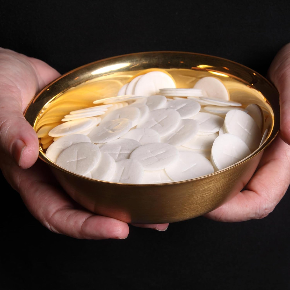 Altar Bread 1 3/8" White Cross Design 100 Communion Hosts