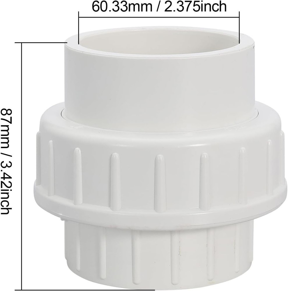2" PVC Union Coupling for Pools, Irrigation, White 4 Pack