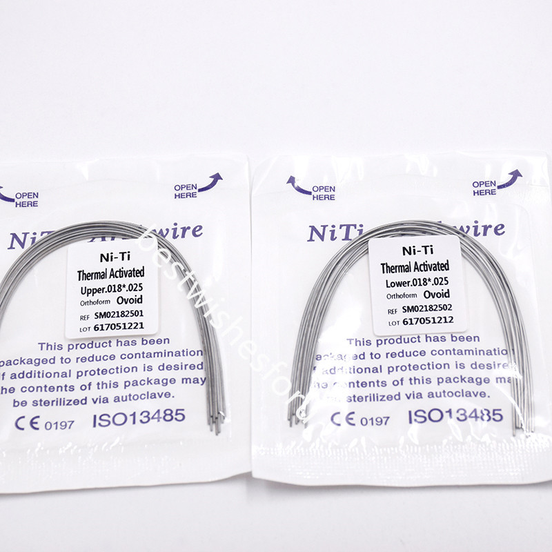 Heat Thermal Activated Rectangular Niti Wire Arch Ovoid Form Upper Lower All