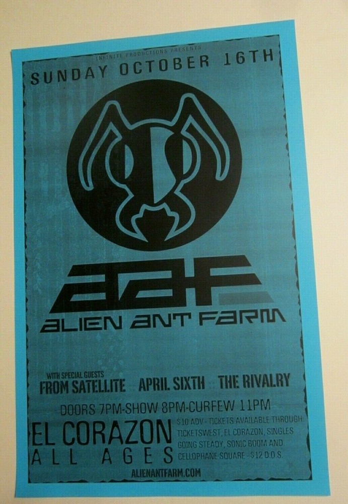 Alien Ant Farm Poster 2005 Seattle Original Concert Show