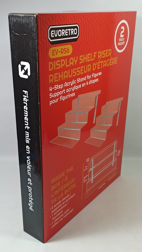 EVORETRO ACRYLIC DISPLAY SHELF RISER DISPLAY STAND FOR FIGURES 2-PACK 14,5"x 6"