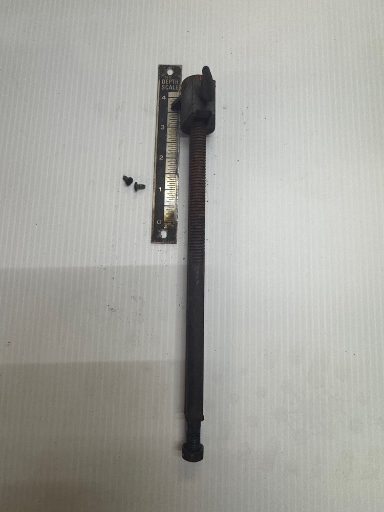 Craftsman 15-1/2 drill press depth stop rod & nut assembly W. scale & pointer