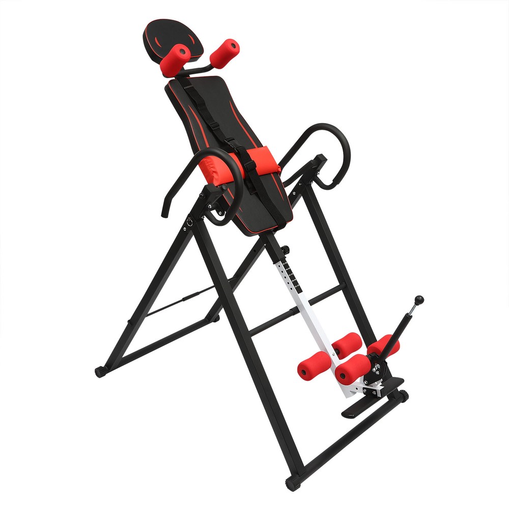 Foldable Gravity Fitness Inversion Table Teeter Machine Therapy Back Pain Relief