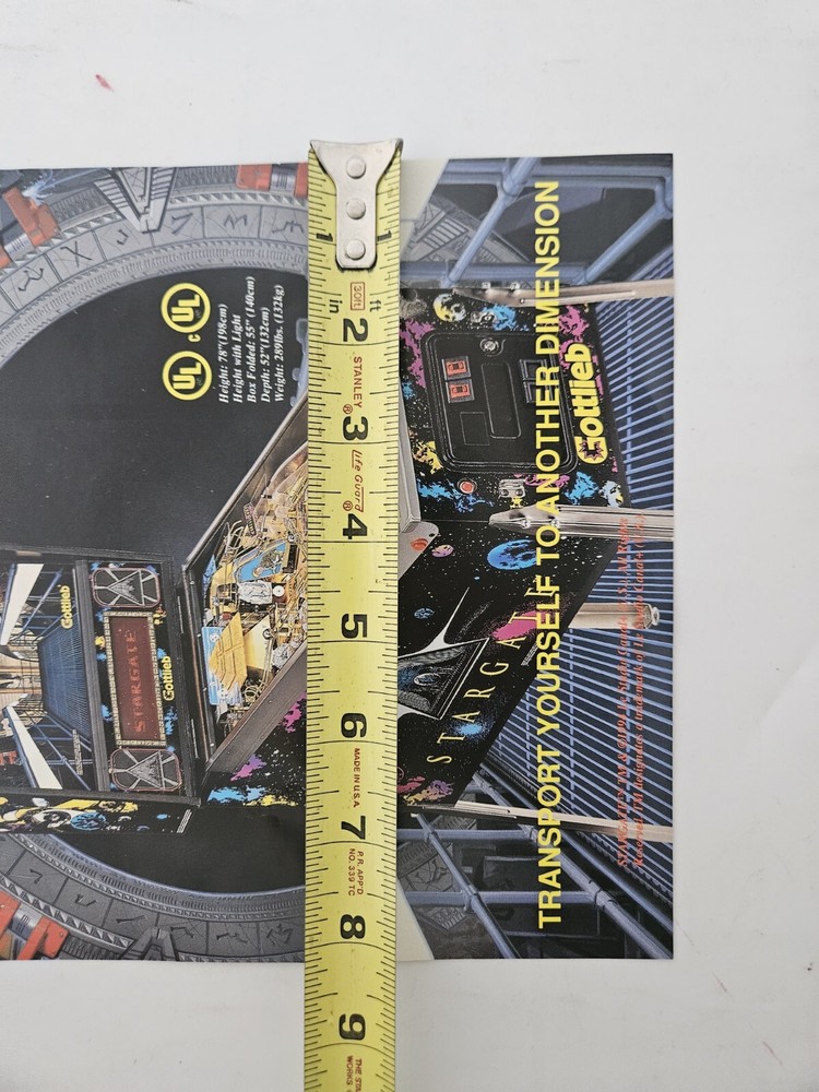 Stargate Pinball Machine Ad Original
