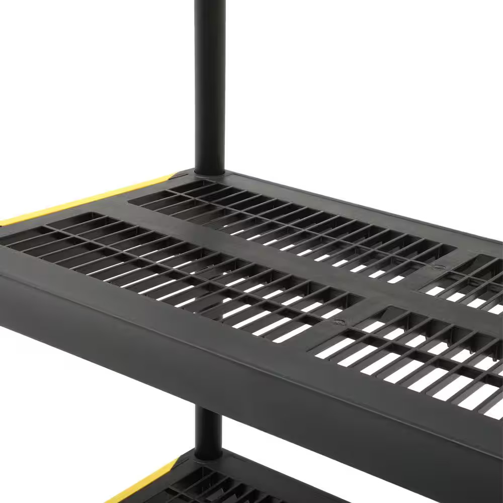 5-Tier Easy Assembly Multi-Purpose Plastic Garage Storage Shelving Unit in Black
