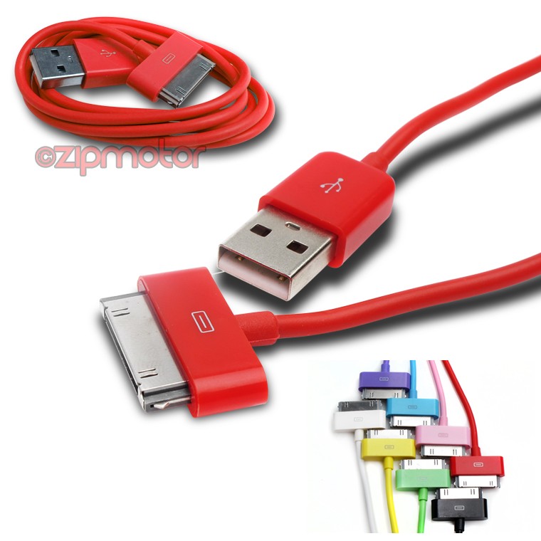 20X 10FT 30PIN USB SYNC DATA CHARGER RED DOCK CABLE IPHONE 4S IPOD TOUCH IPAD