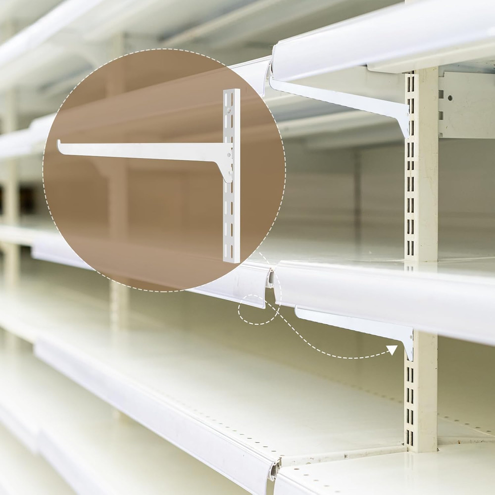 12 Pcs 12 Single Track System Shelf Brackets Shelving Brackets Adjustable ...