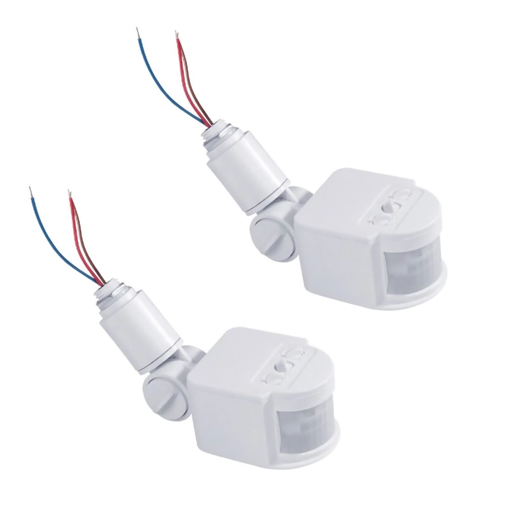 2pcs PIR Motion Sensor Switch For Ambient Light: 2LUX~2000LUX (Adjustable)