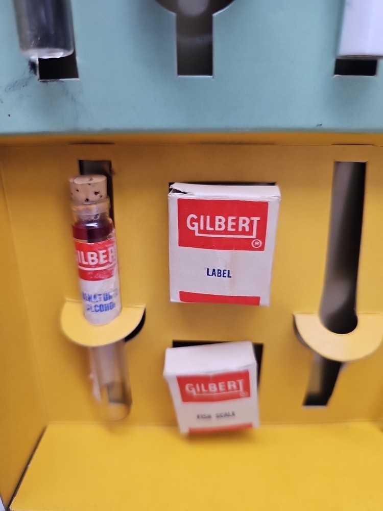 GILBERT Microscope & Lab Set in metal case incomplete