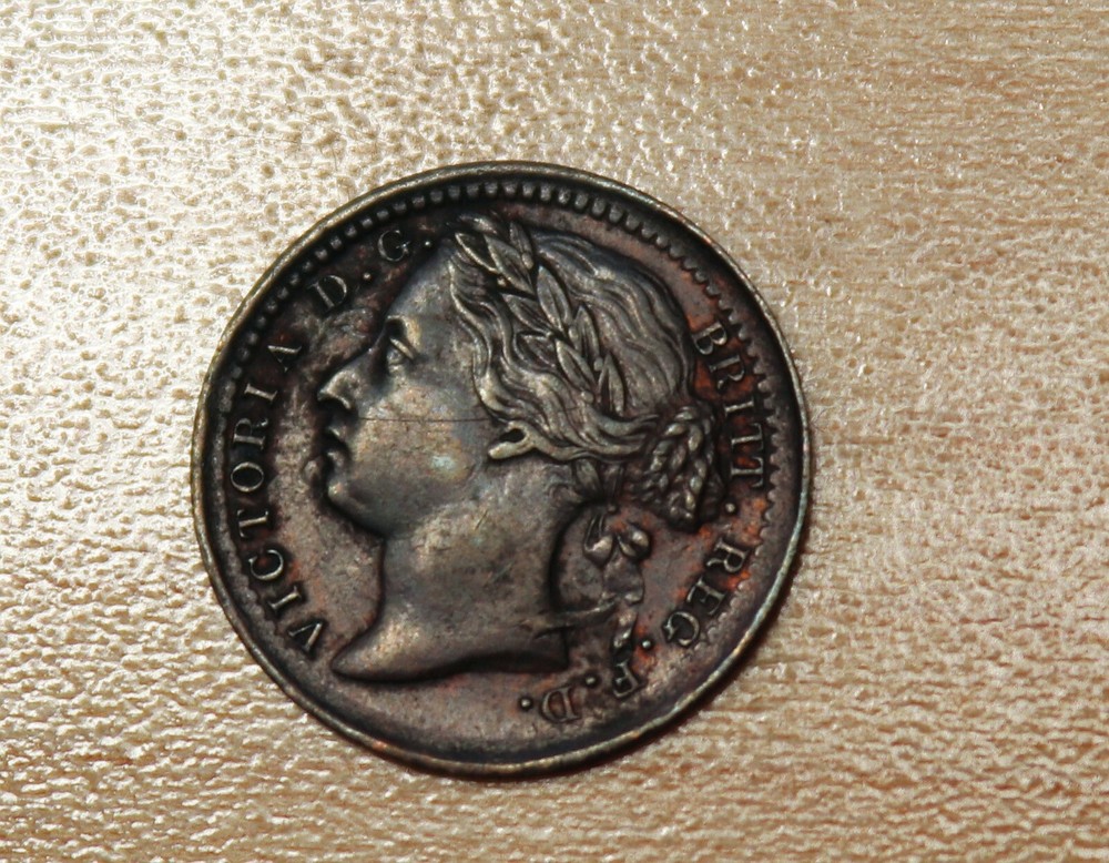 1866 Great Britain 1/3 Farthing Die Clash Error