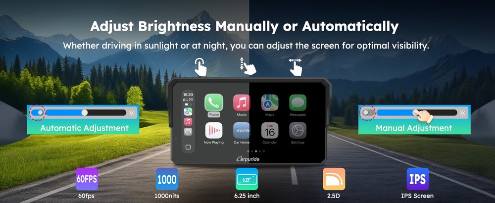 W602S PRO 6.25" Motorcycle CarPlay & Android Auto Display Wireless Connectivity