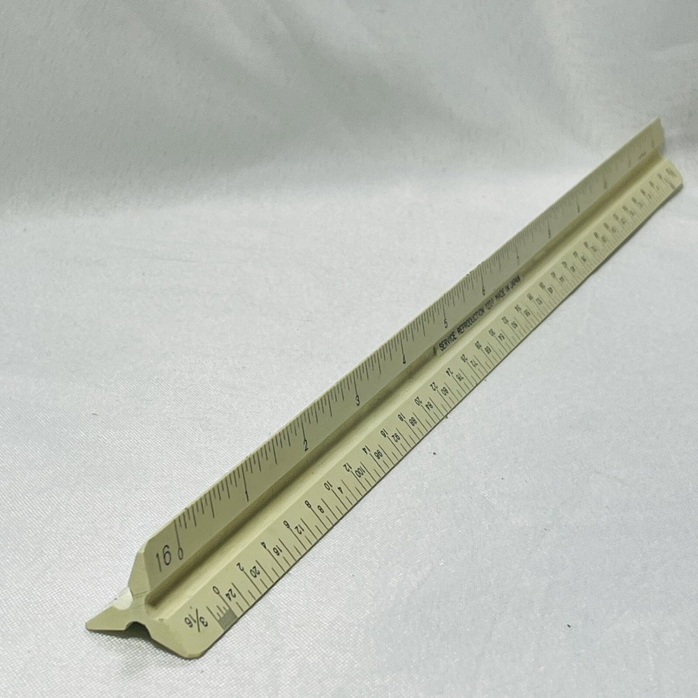 Triangular Architect Drafting Service Ruler #1201 Made In Japan Vintage