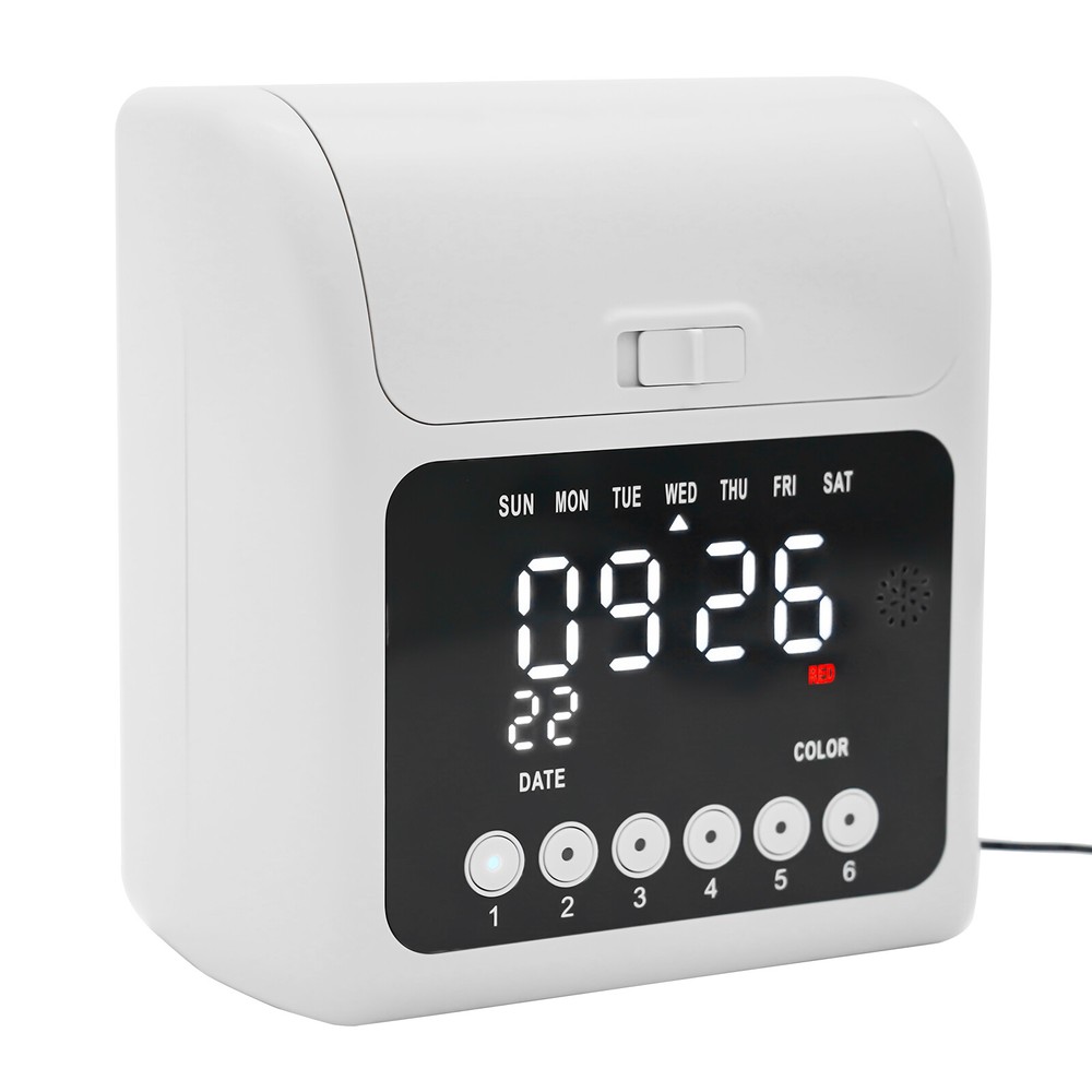 Time Clock Punch Card Employee Attendance Machine LCD Display Check- in Machine