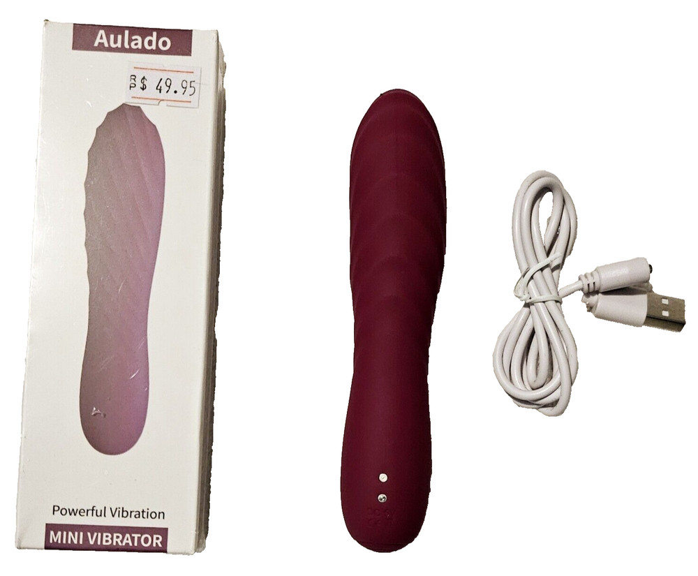Mini Aulado Silicone 5" Purple Vibrator USB Rechargeable Multi Speed & Functions