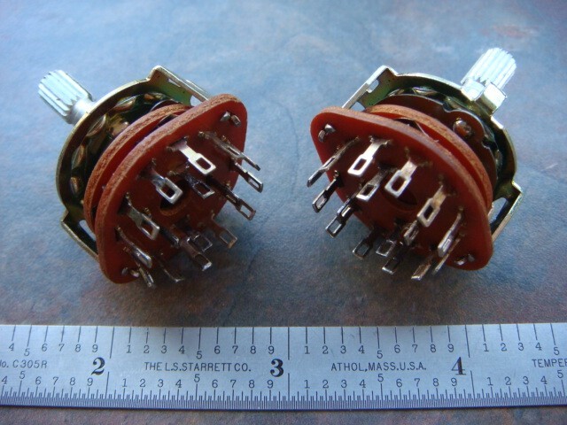 ONE Lot 5 Rotary Switches 3-Position, 4-Pole -- JAMECO #101557 -- New & Unused