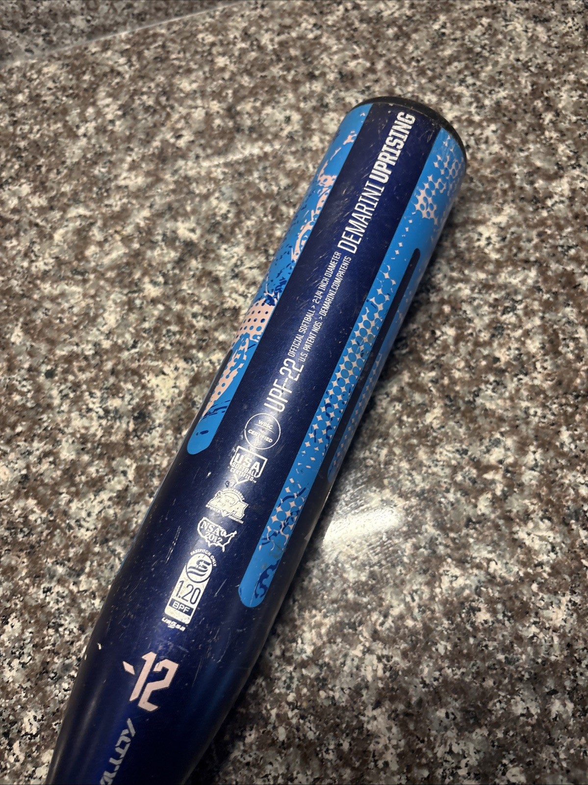 Demarini Uprising Fastpitch Softball Bat UPF-22 32" 20oz Pink Blue 2 1/4 Barrel