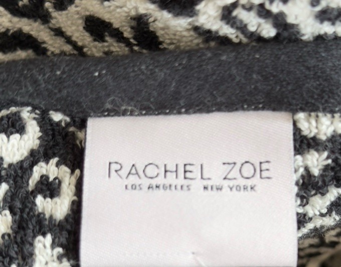 4 Rachel Zoe Animal Print Leopard Cheetah White Black 2 Bath 2 Hand Towels Set 4