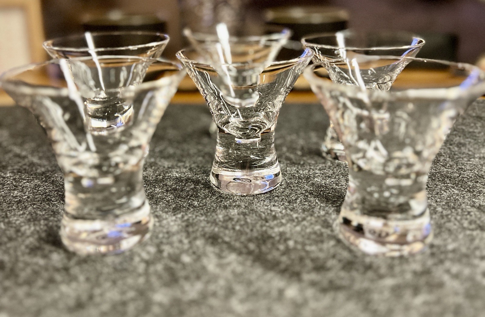 Vintage Stemless Mini Martini/Dessert 4oz Glasses