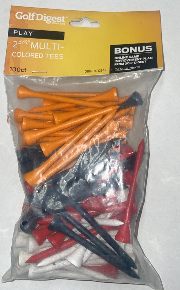 Golf Digest 2 3/4 in Multi-Colored Golf Tees 100 Count