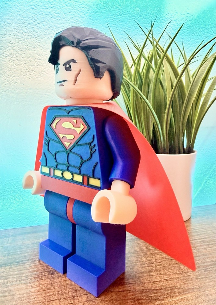 Superman Big Brick Figure 8 in (3D Printed)