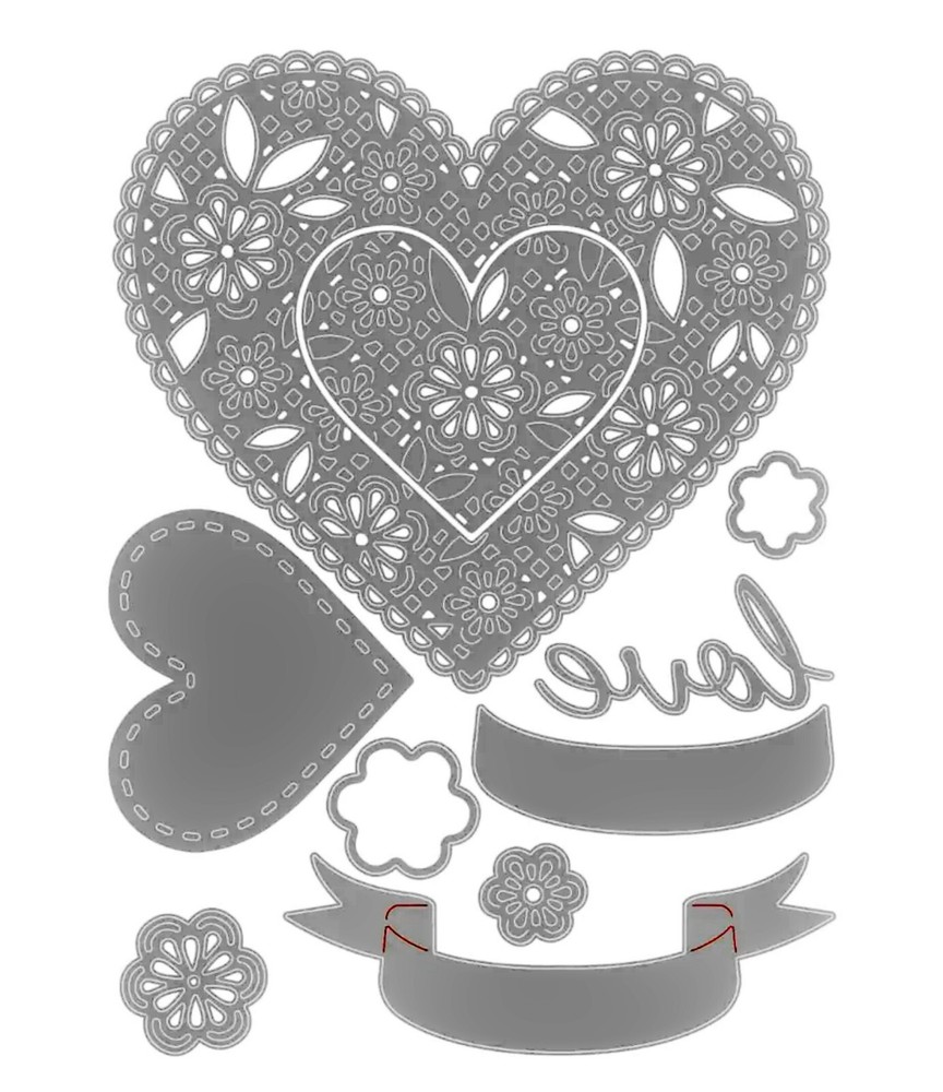Sizzix Thinlits Doily Heart 10 pk set #666017 Retail $24.99 by Jennifer Ogborn