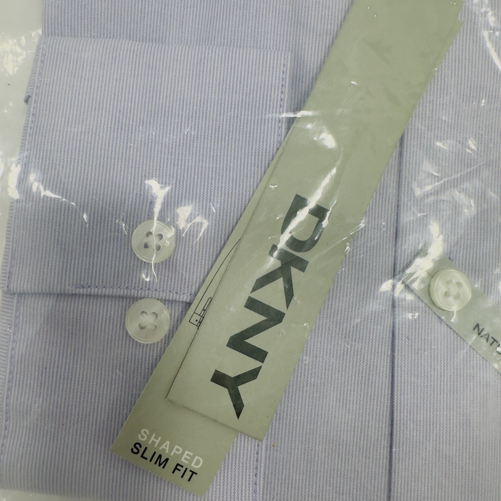 DKNY Men's Button Dress Shirt size Large 16.5 - 32/33 Slim Fit Active Stretch