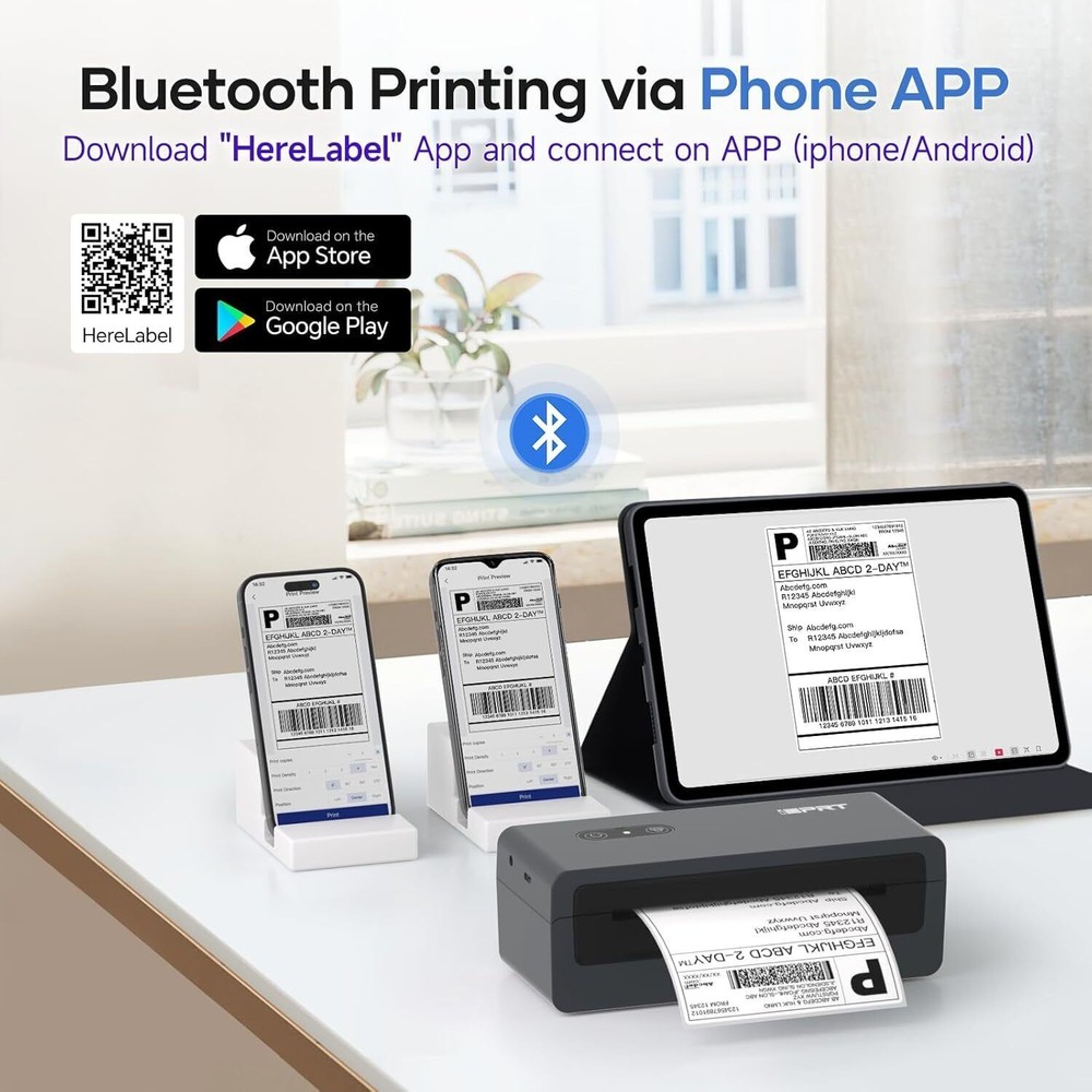 iDPRT SP460BT 203DPI Bluetooth And USB Direct Thermal Label Printer