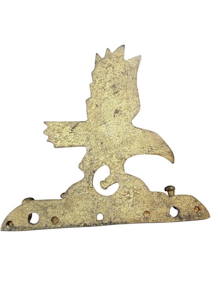 Vintage Solid Brass Eagle Key Holder Wall Hanging Patriotic 4 Hooks