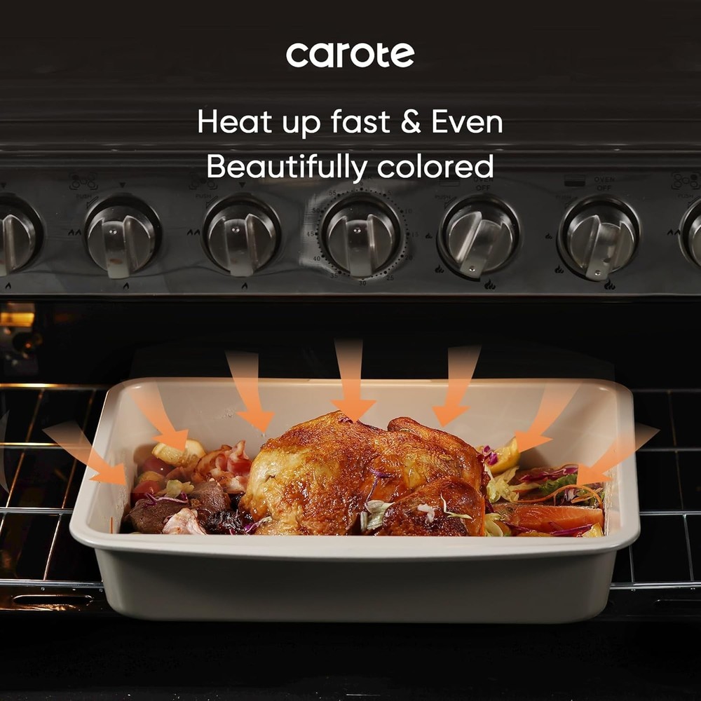 7-Piece Nonstick Stackable Baking Pans Set Bakeware Sets Including Cookie Sheets