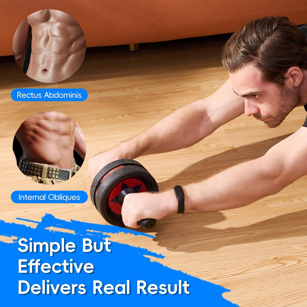 Ab Roller Wheel for Abs Workout - Abdominal Exercise Equipment with 2 Knee Pads
