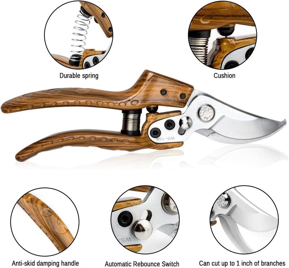 Professional Sharp Pruners - Lightweight Aluminum Handle & Rust Resistant Blades