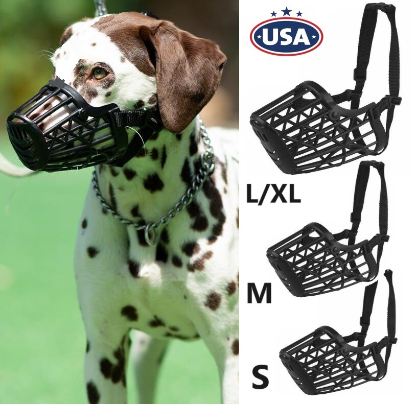 Dog Pet Basket Muzzle Mouth Cover Mesh Cage NoBarking Anti Bite Biting Chewing
