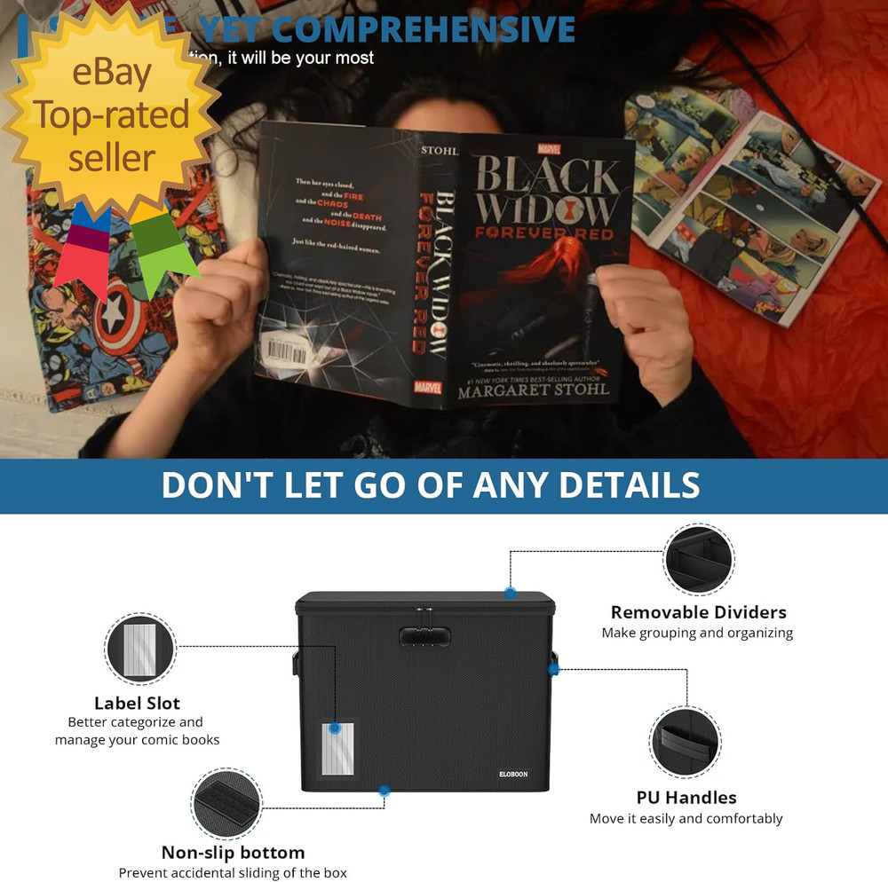 Graded Comic Book Storage for 30 Comics, Fireproof & Water-Resistant