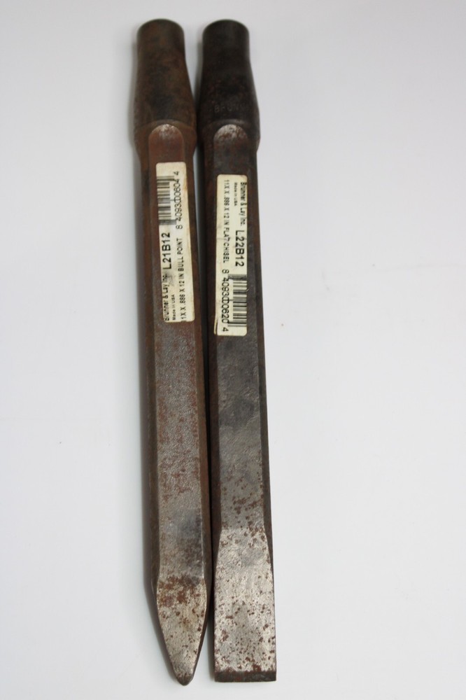 NOS Brunner & Lay L22B12 Flat Chisel and L21B12 bull point chisel