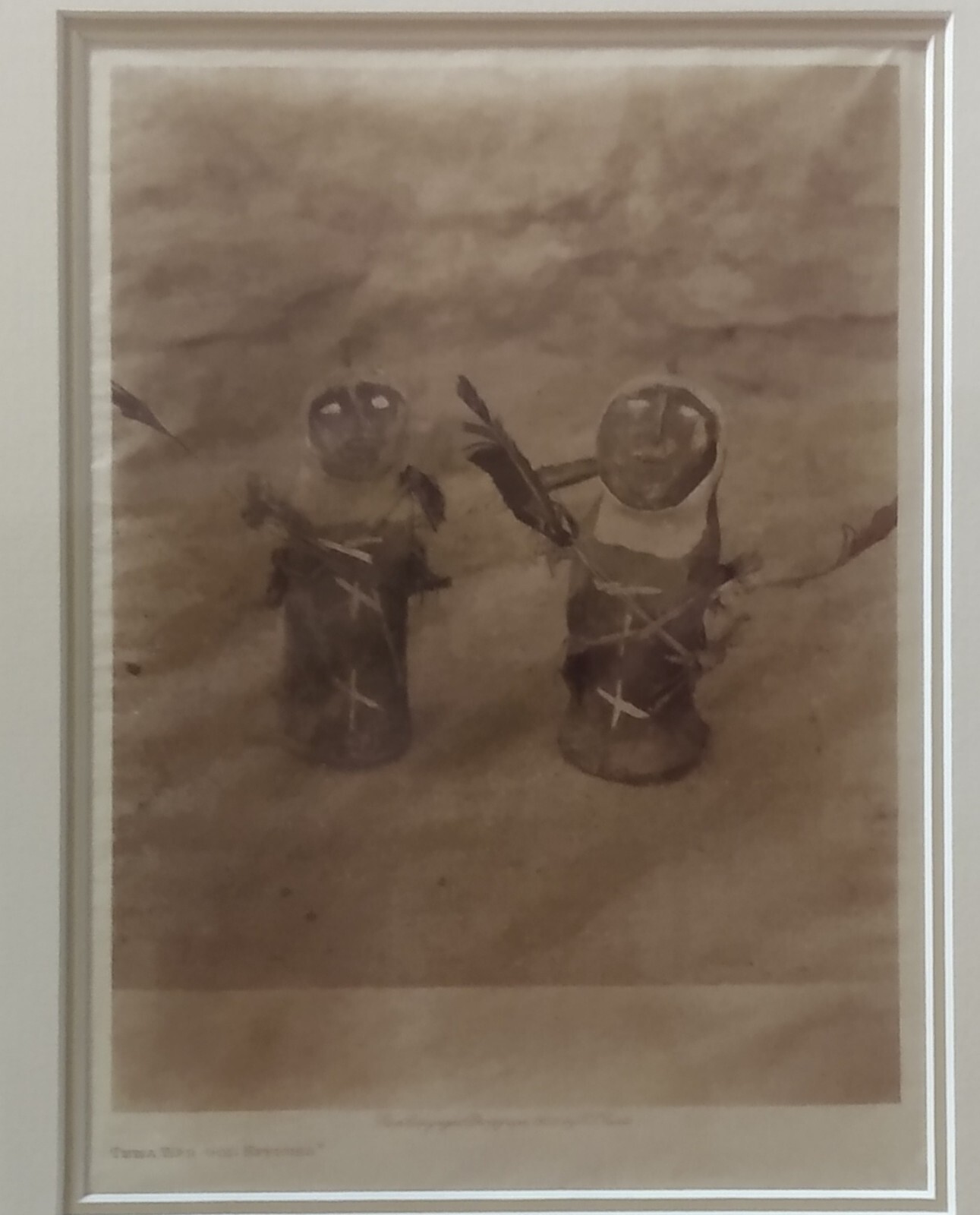 Edward Curtis/Tewa War-God Effigies/Original Photogravure/1925/ American Indian