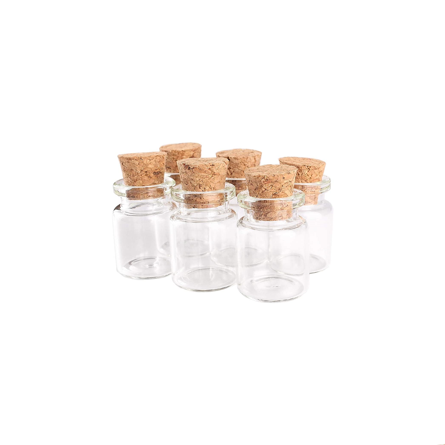 50 PCS Small Bottles 1ml 13x18mm Clear Cork Vials Glass Bottles Wishing Bottle