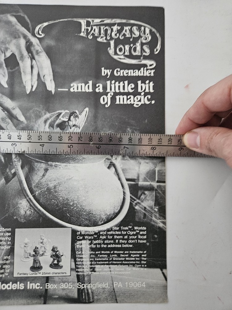 Fantasy Lords Grenadier Models Print Ad