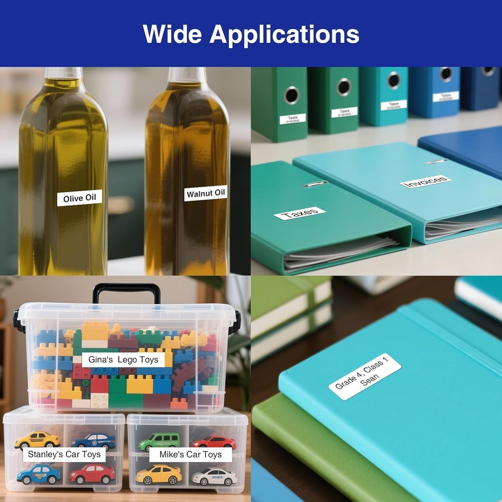 SUPVAN E11 Bluetooth Label Maker Machine with 4 Tapes, Support Keyboard & App wi