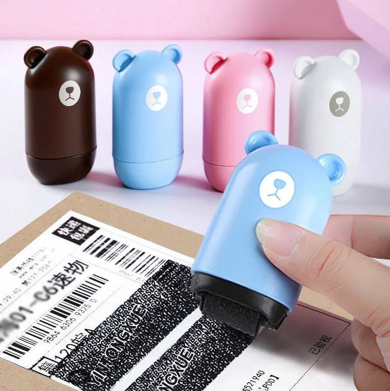 1pc Privacy Protection Roller Stamp ID Guard Seal Roller Confidential Data Cover