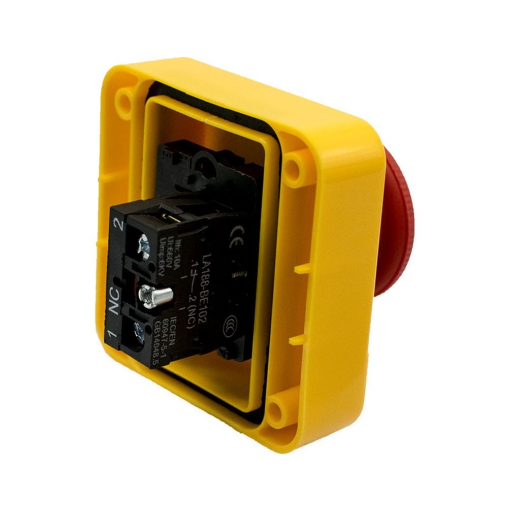 Waterproof 10A Latching E Stop Push Button Switch with 22mm Mount Hole