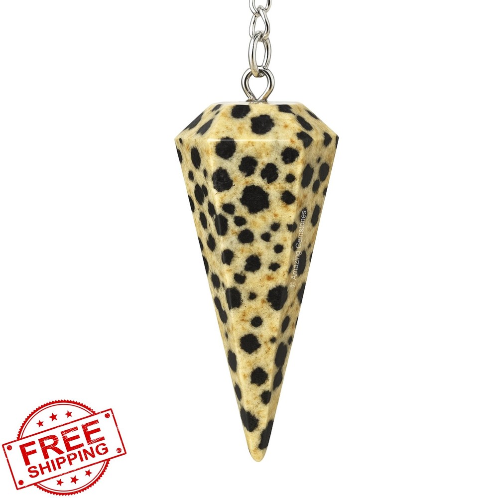 Dalmatian Jasper Crystal Pendulum Dowsing Divination Healing Stone