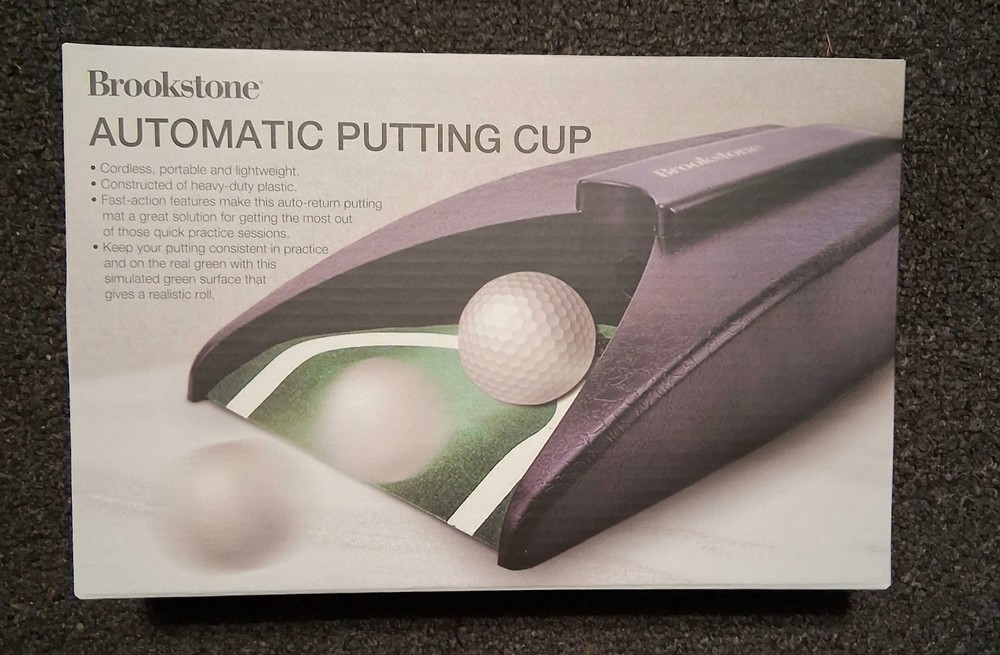 Brookstone Automatic Golf Ball Return Indoor Putting  Practice Cup Training Put