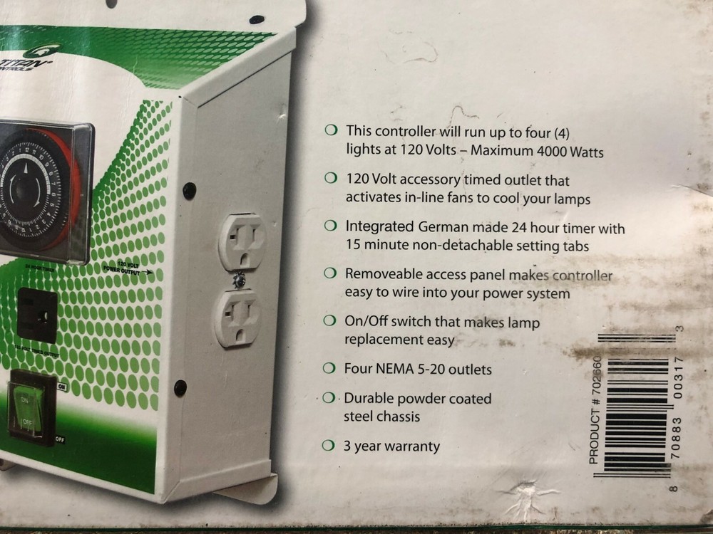 OPEN BOX -Titan Controls Helios 3 – 4-Light 240V Grow Light Controller (702-670)